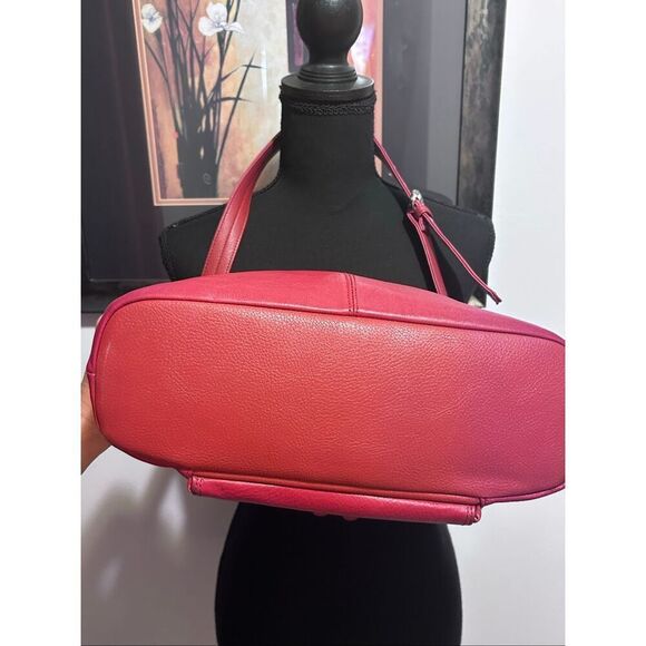 Stone & Co Red Genuine Leather Shoulder Bag Handbag Buckled Adjustable Strap - Picture 4 of 12